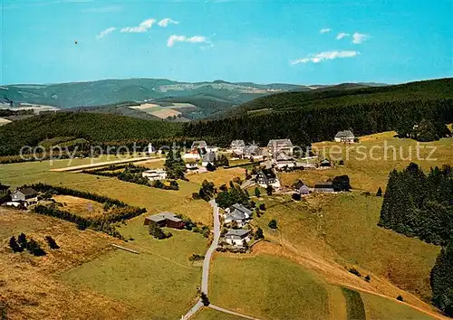 AK / Ansichtskarte Schanze_Sauerland Gasthof Pension Braeutigam Hanses Luftkurort Fliegeraufnahme Schanze_Sauerland
