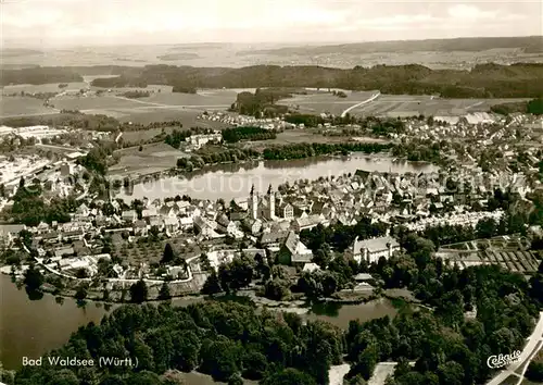 AK / Ansichtskarte Bad_Waldsee Kurort Stadtsee Fliegeraufnahme Bad_Waldsee