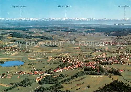 AK / Ansichtskarte Wilhelmsdorf_Wuerttemberg Alpenpanorama Fliegeraufnahme Wilhelmsdorf Wuerttemberg