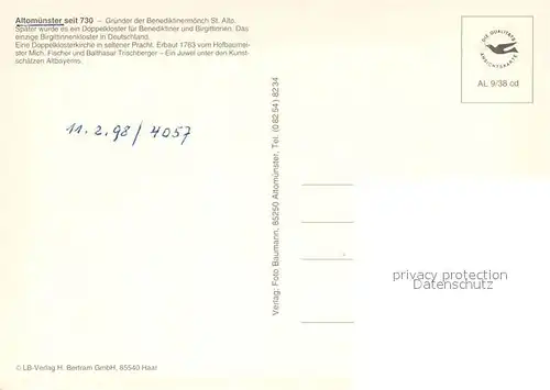 AK / Ansichtskarte Altomuenster Klosterkirche Fliegeraufnahme Altomuenster