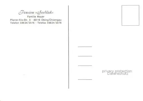 AK / Ansichtskarte Obing Pension Seeblick am Obinger See Retaurant Badesteg Obing