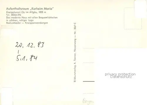 AK / Ansichtskarte Oy Aufenthaltsraum Kurheim Maria Oy