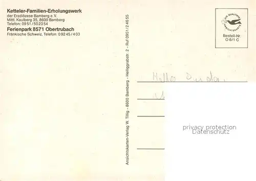AK / Ansichtskarte Obertrubach Ketteler Familien Erholungswerk der Erzdioezese Bamberg e.V. Ferienpark Ferienhaeuser Obertrubach