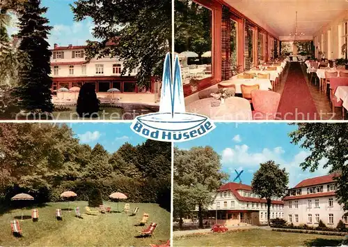 AK / Ansichtskarte Bad_Huesede Hotel Restaurant Liegewiese Bad_Huesede