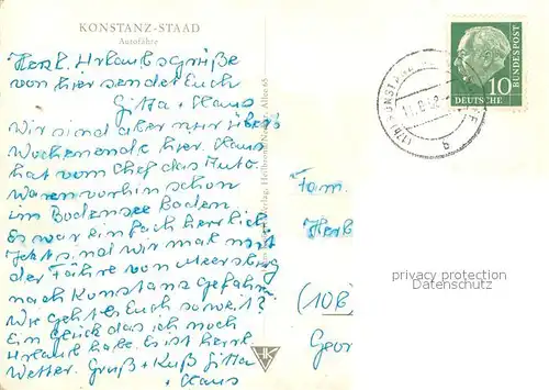 AK / Ansichtskarte Staad_Konstanz Autofaehre Bodensee Staad_Konstanz