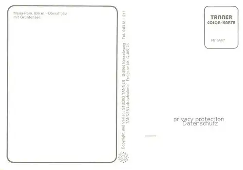 AK / Ansichtskarte Maria_Rain_Allgaeu mit Gruentensee Alpenpanorama Fliegeraufnahme Maria_Rain_Allgaeu