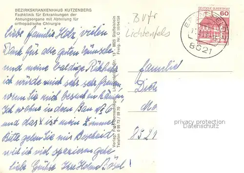 AK / Ansichtskarte Kutzenberg Bezirkskrankenhaus Fliegeraufnahme Kutzenberg