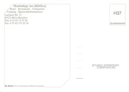 AK / Ansichtskarte Klein_Beuchow Hotelanlage Am Muehlberg Tor zum Spreewald 
