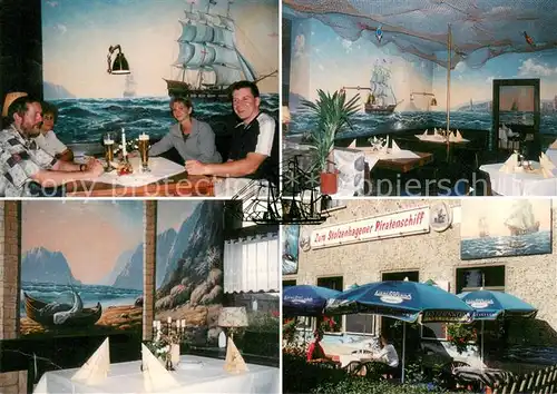 AK / Ansichtskarte Stolzenhagen_Wandlitz Restaurant Stolzenhagener Piratenschiff Gastraeume Terrasse Stolzenhagen Wandlitz