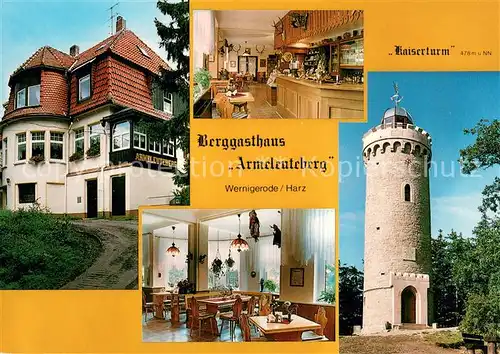 AK / Ansichtskarte Wernigerode_Harz Berggasthaus Armeleuteberg Gaststube Kaiserturm Wernigerode Harz