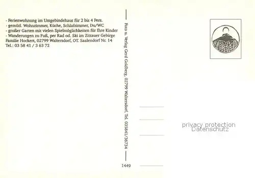 AK / Ansichtskarte Waltersdorf_Zittau Ferienwohnung im Umgebindehaus Wohnzimmer Weiher Spielende Kinder mit Kaninchen Waltersdorf Zittau