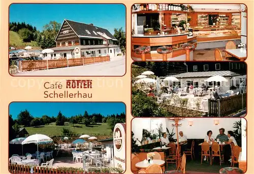 AK / Ansichtskarte Schellerhau Cafe Rotter Terrasse Verkaufstheke Gastraum Schellerhau