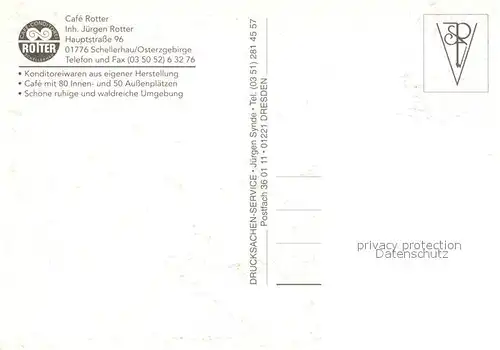 AK / Ansichtskarte Schellerhau Cafe Rotter Terrasse Verkaufstheke Gastraum Schellerhau