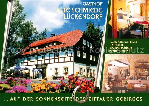 AK / Ansichtskarte Lueckendorf Gasthof Alte Schmiede Gaststube Zimmer Lueckendorf