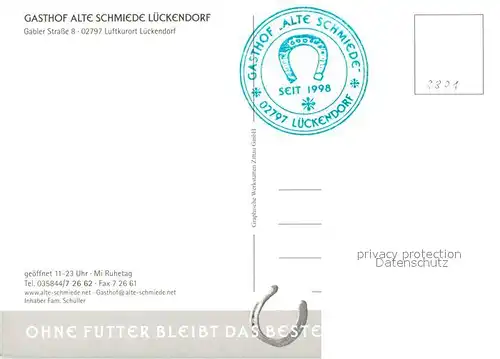 AK / Ansichtskarte Lueckendorf Gasthof Alte Schmiede Gaststube Zimmer Lueckendorf