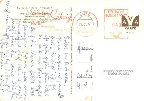 AK / Ansichtskarte Luetz Kurheim Hotel Pension Roehrig Liegewiese Kegelbahn hallenbad Park Kaminzimmer Garten Aufenthaltsraum Luetz