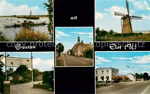 AK / Ansichtskarte Elst_Gelderland Pontveer Molen Rijksweg met NH Kerk Jeugderberg Eikelkamp Hotel Stuivenberg Elst_Gelderland