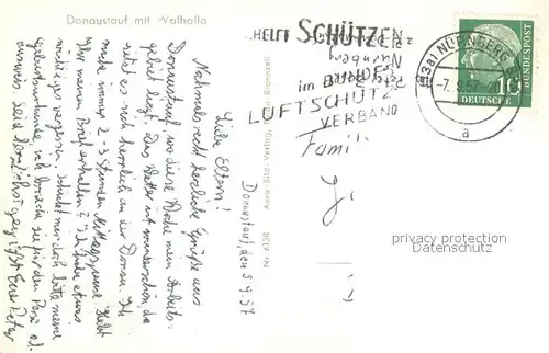 AK / Ansichtskarte Donaustauf Fliegeraufnahme mit Walhalla Donaustauf