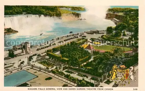 AK / Ansichtskarte Niagara_Falls_Ontario General view and Oakes Garden Theatre from Canada Niagara_Falls_Ontario