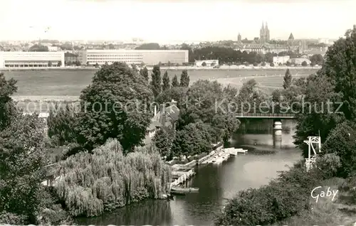 AK / Ansichtskarte Caen Vue densemble La Riviere lOrne et le Lycee Caen