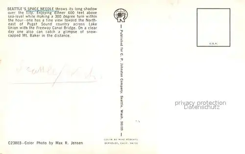 AK / Ansichtskarte Seattle Space Needle Air view 