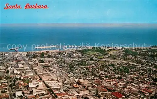 AK / Ansichtskarte Santa_Barbara_California City with harbor and Channel Islands Air view 