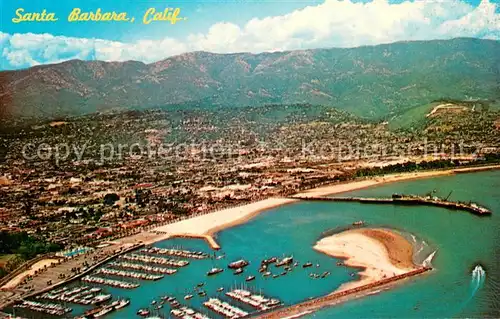 AK / Ansichtskarte Santa_Barbara_California Air view of the harbor and city 