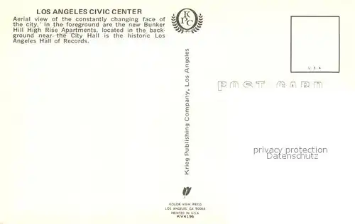 AK / Ansichtskarte Los_Angeles_California Civic Center Air view 