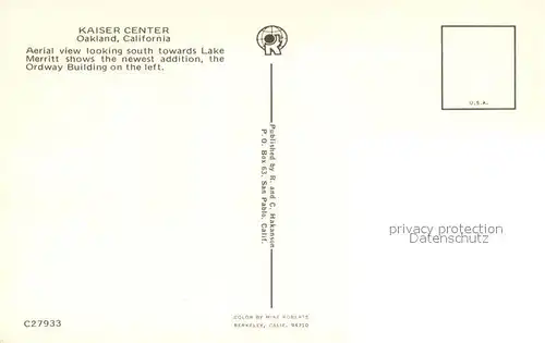 AK / Ansichtskarte Oakland_California Kaiser Center Air view 