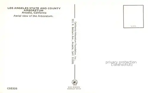 AK / Ansichtskarte Arcadia_California Aerial view of the Arboretum 