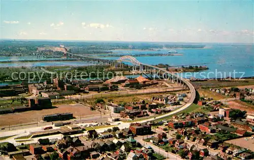 AK / Ansichtskarte Ontario_Canada The Sault Ste Marie International Bridge Air view Ontario Canada
