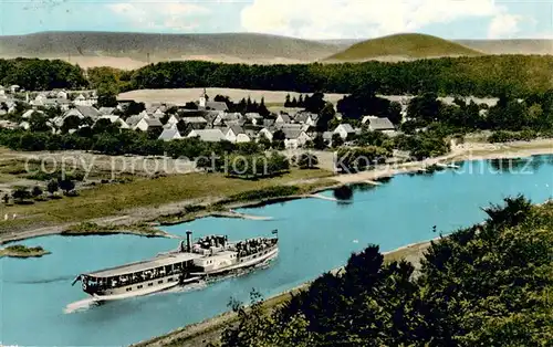 AK / Ansichtskarte Wehrden Panorama Blick ueber die Weser Dampfer Wehrden