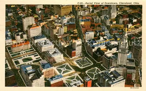 AK / Ansichtskarte Cleveland_Ohio Aerial View of Downtown Cleveland_Ohio