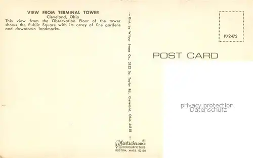 AK / Ansichtskarte Cleveland_Ohio View from Terminal Tower Cleveland_Ohio