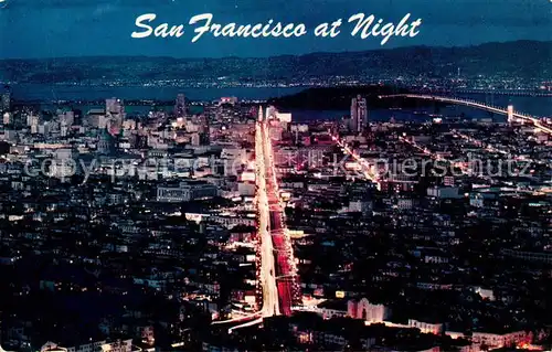 AK / Ansichtskarte San_Francisco_California Air view at Night 