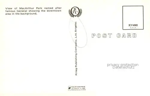 AK / Ansichtskarte Los_Angeles_California MacArthur Park General view 