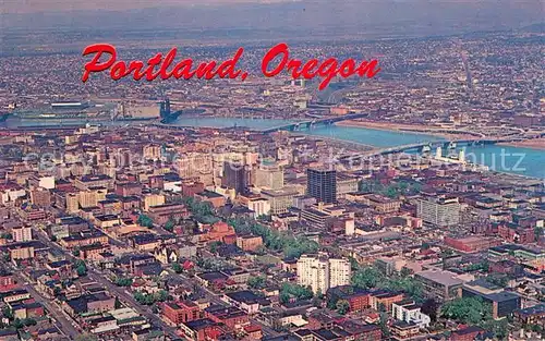 AK / Ansichtskarte Portland_Oregon Aerial view of the City of Roses 
