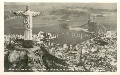 AK / Ansichtskarte Rio_de_Janeiro Brasil vista parcial Corcovado Rio_de_Janeiro