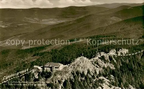 AK / Ansichtskarte Cham_Oberpfalz Grosser Osser mit Schutzhaus Fliegeraufnahme Cham Oberpfalz