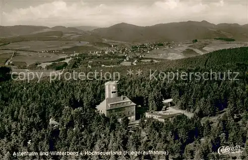 AK / Ansichtskarte Winterberg_Hochsauerland Fliegeraufnahme mit Astenturm Winterberg_Hochsauerland