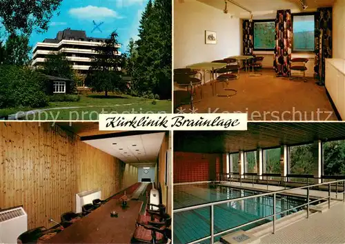 AK / Ansichtskarte Braunlage Kurklinik Braunlage Tastraum Kegelbahn Hallenbad Braunlage