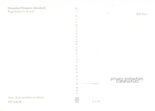 AK / Ansichtskarte Zinnowitz_Ostseebad Kegelbahn am Strand Zinnowitz_Ostseebad