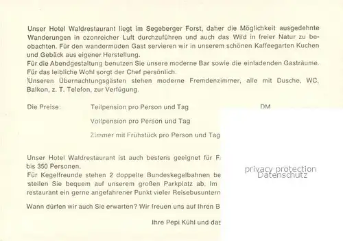 AK / Ansichtskarte Trappenkamp Hotel Waldrestaurant Trappenkamp Kegelbahnen Zimmer Terrasse Trappenkamp