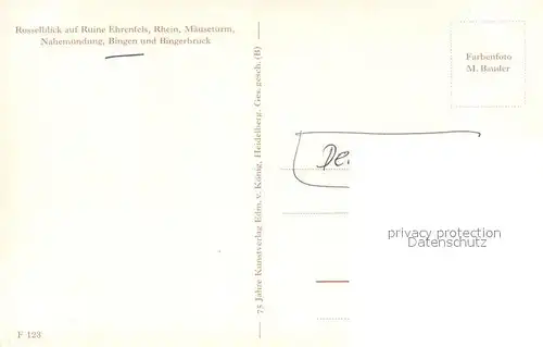 AK / Ansichtskarte Bingen_Rhein Burgruine Rossel Burg Ehrenfels Maeuseturm Nahemuendung und Bingerbrueck Fliegeraufnahme Bingen Rhein