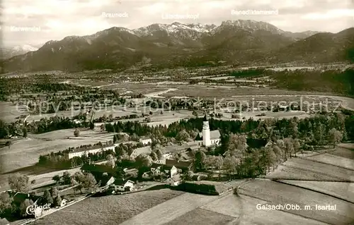 AK / Ansichtskarte Gaissach_Oberbayern Panorama Isartal Alpen Fliegeraufnahme Gaissach Oberbayern