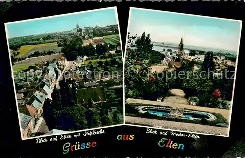 AK / Ansichtskarte Elten Ortsansicht mit Kirche Blick nach Nieder Elten Elten