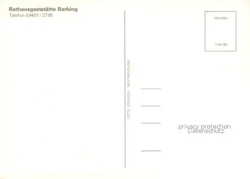 AK / Ansichtskarte Barbing Rathaussaal Vereinszimmer Terrasse mit Kinderspiel Kegelbahnen Barbing