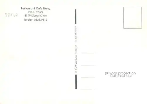 AK / Ansichtskarte Maierhoefen_Allgaeu Restaurant Cafe Iberg Gaststube Kegelbahn Folklore Maierhoefen Allgaeu