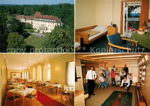 AK / Ansichtskarte Bad_Aibling Kurklinik mit Park Fliegeraufnahme Zimmer Speisesaal Kegelbahn Bad_Aibling
