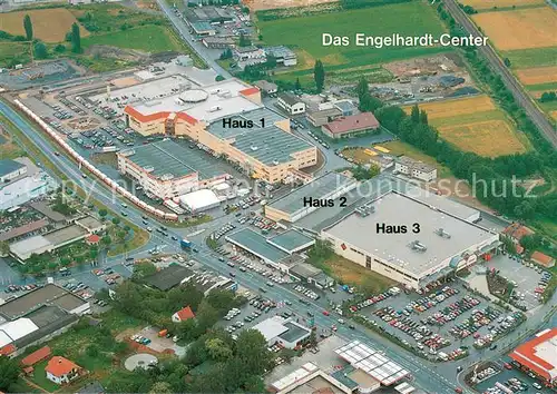 AK / Ansichtskarte Hassfurt Engelhardt Center Moebelhaus Fliegeraufnahme Hassfurt